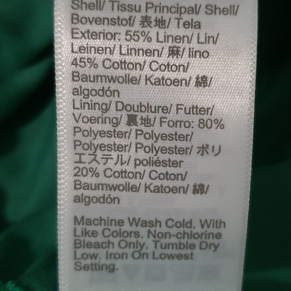 🆕 J Crew Green City Skirt. Linen Blend with Hand Pockets & Elastic Waist. NWOT - Picture 12 of 13